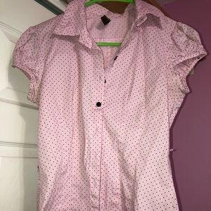 Pink polkadot blouse
